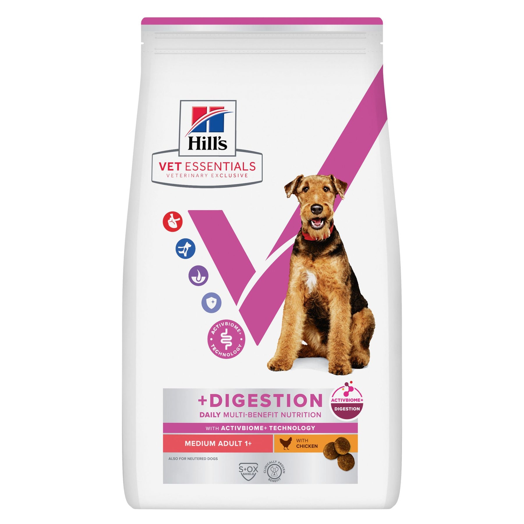 MULTI-BENEFIT + Digestion Adult 1+ Medium Hundefutter mit Huhn Packshot