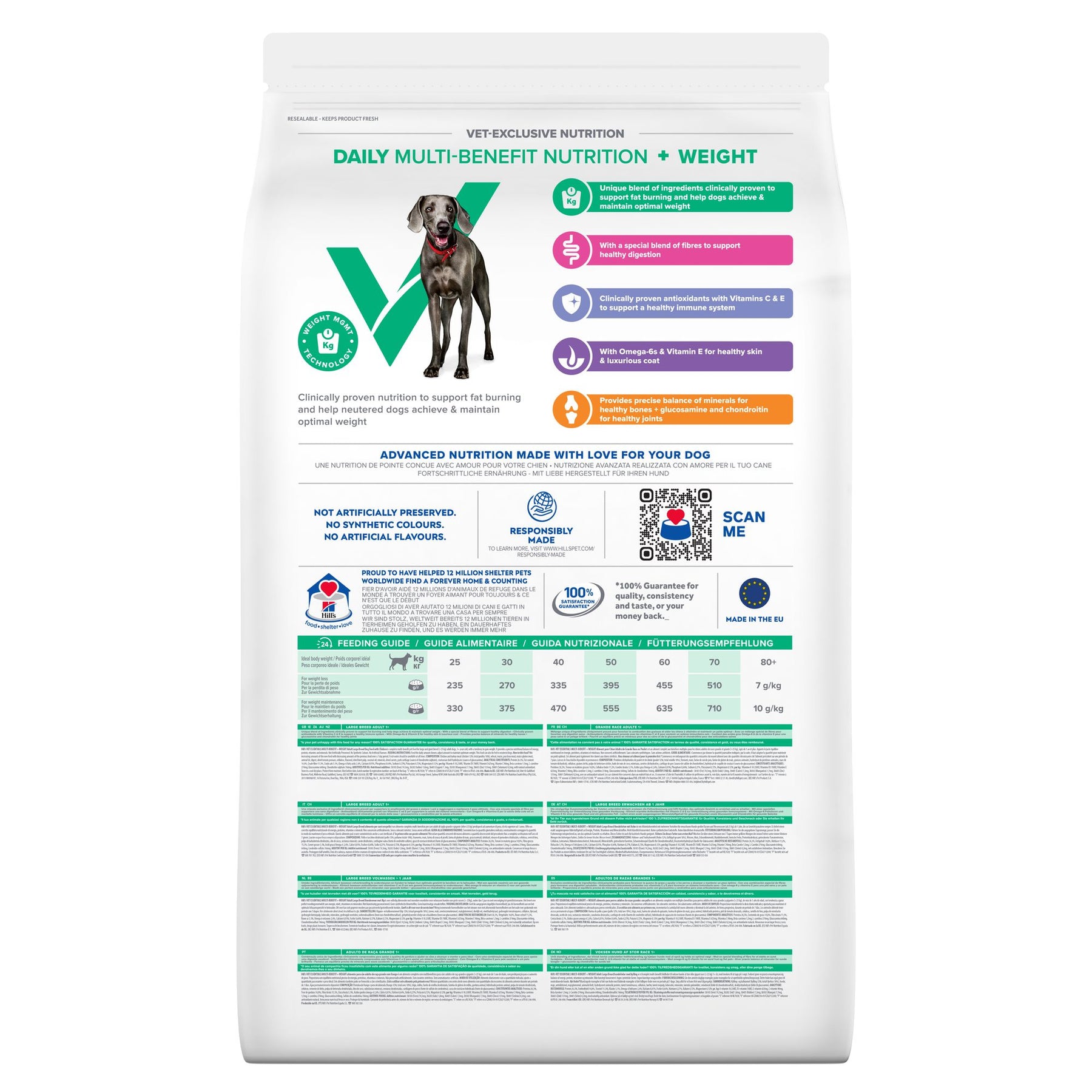 MULTI-BENEFIT + Weight Adult 1+ Large Breed Hundefutter mit Huhn Packshot